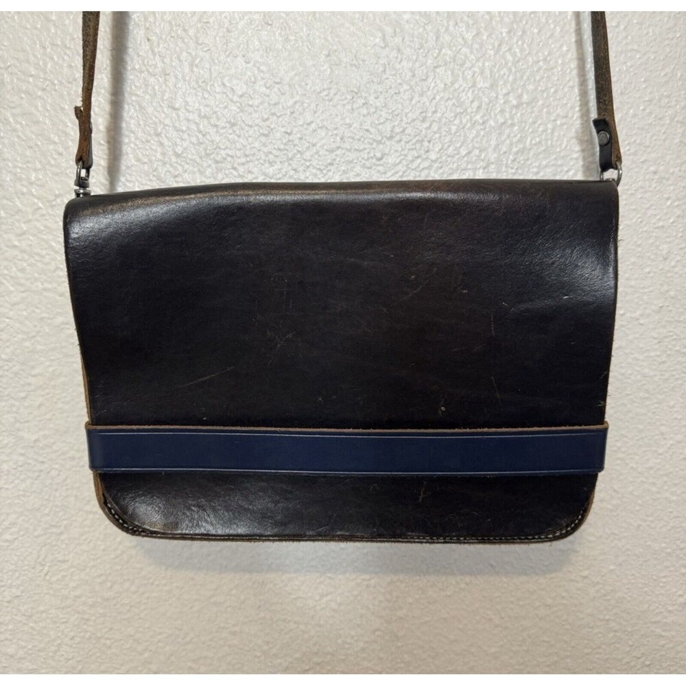 Leather Rectangle Shoulder Bag Crossbody Purse Black /‎ Brown Academia Preppy